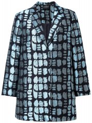 Ulla Popken 843937 Sacou texturat cu model Bleumarin
