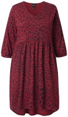 Ulla Popken 844945 Rochie din jerseu în formă de A cu decolteu în V Prună