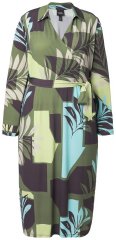 Ulla Popken 845122 Rochie midi imprimată cu buzunare Turcoaz