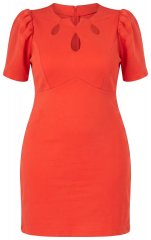 Ulla Popken 845150 Rochie mulată cu mânecă scurtă Roșu