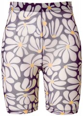 Ulla Popken 845285 Pantaloni scurți anti-frecare cu flori Neagră