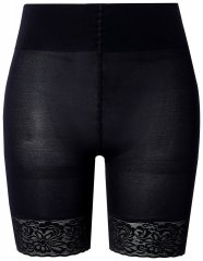 Ulla Popken 845319 Pantaloni scurți anti-frecare cu dantelă Neagră