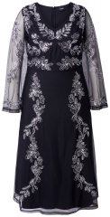Ulla Popken 845366 Rochie de seară cu decolteu în V Neagră
