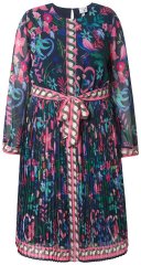 Ulla Popken 845649 Rochie din șifon cu flori Bleumarin