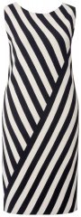 Ulla Popken 845784 Rochie tricotată în dungi Neagră