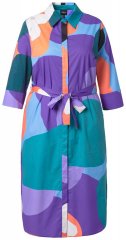 Ulla Popken 846351 Rochie tip cămașă imprimată Lila