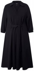 Ulla Popken 846373 Rochie midi cu cordon de legat Neagră