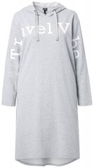 Ulla Popken 846886 Rochie hanorac cu glugă Gri melanj