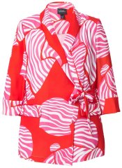 Ulla Popken 847275 Sacou în dungi cu aspect petrecut Roșu