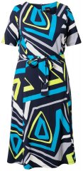Ulla Popken 847324 Rochie midi imprimată Bleumarin