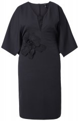 Ulla Popken 847909 Rochie midi cu flori Neagră