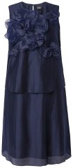Ulla Popken 847918 Rochie din șifon cu flori Bleumarin