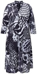 Ulla Popken 847972 Rochie tricotată cu flori Alb