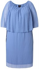 Ulla Popken 848169 Rochie din șifon în formă de A Albastru deschis