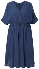 Ulla Popken 848224 Rochie midi cu șnur Bleumarin