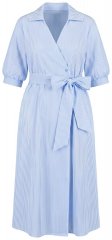 Ulla Popken 848467 Rochie petrecută în dungi cu buzunare Albastru deschis