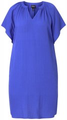 Ulla Popken 848526 Rochie din amestec de in cu buzunare Albastru