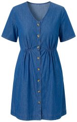 Ulla Popken 848597 Rochie tip cămașă Albastru denim