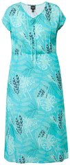 Ulla Popken 848696 Rochie midi imprimată cu decolteu în V Turcoaz