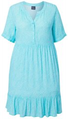 Ulla Popken 848724 Rochie imprimată cu volane Turcoaz