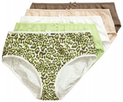 Ulla Popken 848810 Chiloți cu imprimeu animal set de 5 Taupe