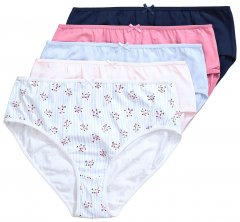 Ulla Popken 849098 Chiloți cu flori set de 5 Albastru deschis