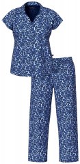 Ulla Popken 849144 Pijama cu imprimeu animal Bleumarin