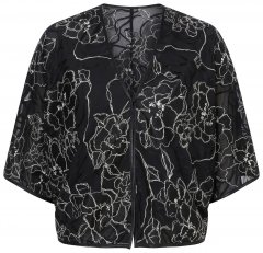 Ulla Popken 849213 Bolero brodat din amestec de mătase Neagră