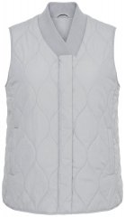Ulla Popken 849221 Vestă matlasată cu guler striat Gri