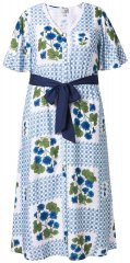 Ulla Popken 849662 Rochie tip cămașă cu flori Alb unt