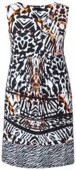Ulla Popken 850175 Rochie din jerseu fără mâneci cu buzunare Neagră