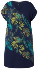Ulla Popken 850393 Rochie din șifon imprimată Bleumarin