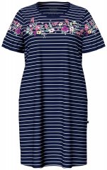 Ulla Popken 850401 Cămașă de noapte cu flori Bleumarin
