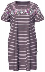 Ulla Popken 850401 Cămașă de noapte cu flori Maro