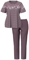 Ulla Popken 850403 Pijama cu flori Maro