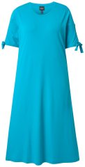 Ulla Popken 850724 Rochie midi cu mânecă scurtă și cordon de legat Turcoaz