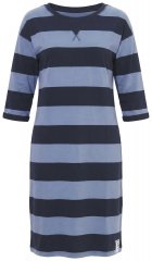 Ulla Popken 850958 Rochie hanorac în dungi cu mânecă 3/4 Bleumarin