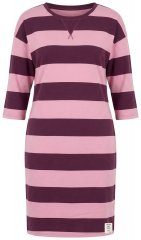 Ulla Popken 850958 Rochie hanorac în dungi cu mânecă 3/4 Roșu vin