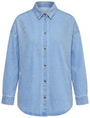 Ulla Popken 851036 Geacă din denim Albastru deschis