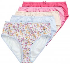 Ulla Popken 851140 Chiloți cu flori set de 5 Roz