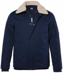 Men+ 369 Jachetă bellyfit cu guler teddy Bleumarin