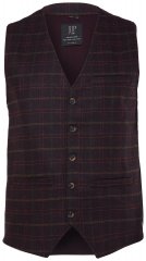 JP1880 851393 Vestă din tweed în carouri Roșu vin