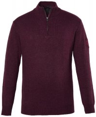 JP1880 851428 Pulover tricotat cu fermoar la guler Prună TALL