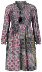 Ulla Popken 851546 Rochie midi imprimată Galben muștar