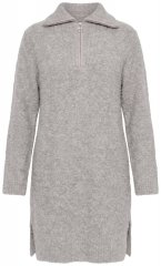 Ulla Popken 851563 Rochie tricotată cu mânecă lungă Bej