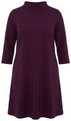 Ulla Popken 851664 Rochie din jerseu cu guler înalt Prună