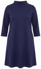 Ulla Popken 851664 Rochie din jerseu în formă de A cu buzunare Bleumarin