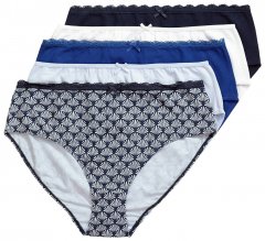 Ulla Popken 851730 Chiloți cu model set de 5 Albastru deschis