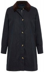 Ulla Popken 851765 Palton din catifea reiată Bleumarin