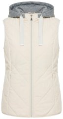 Ulla Popken 851781 Vestă matlasată cu glugă Alb unt